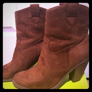 CHESTNUT BROWN HIGH HEEL ANKLE BOOTS 6.5 -7